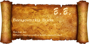 Benyovszky Buda névjegykártya